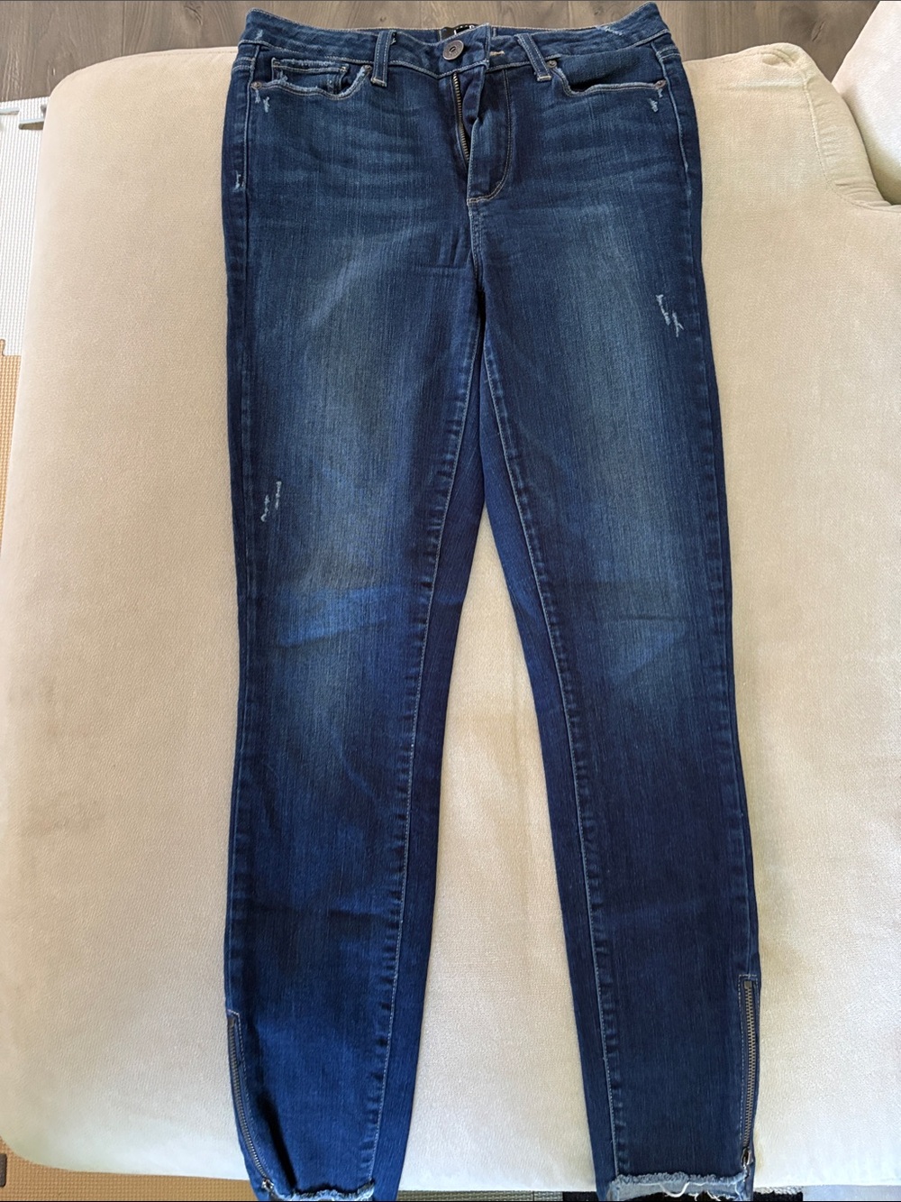 PAIGE Indigo Skinny Jeans with Zip Ankles